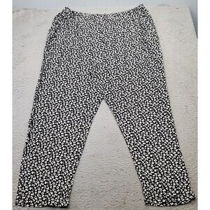 Bobeau Boho Pants Women 3X Multi Leopard Print Regular Fit Stretch Elastic Waist